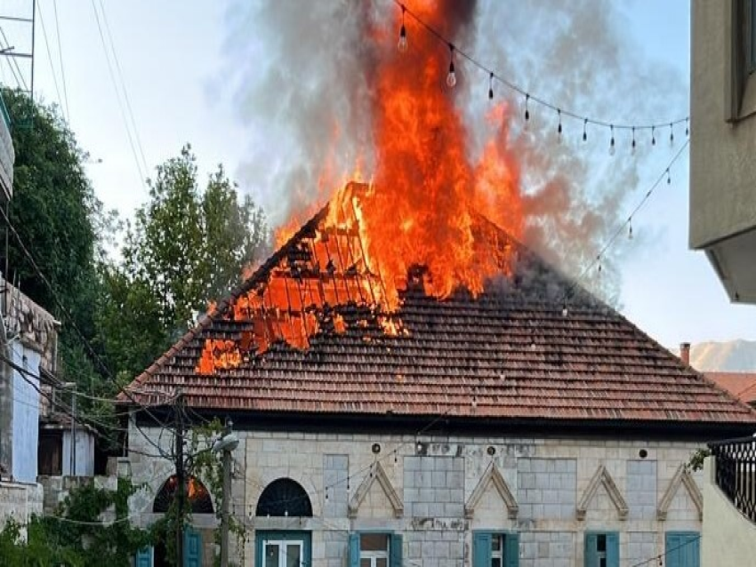 إخماد حريق كبير اندلع في فندق 