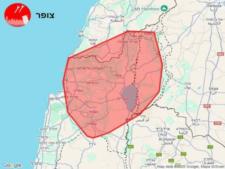 الجبهة الداخلية الاسرائيلية: رصد إطلاق صواريخ من إيران اتجاه شمال فلسطين المحتلة 