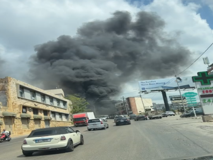 بالفيديو: حريق كبير في المنصورية 