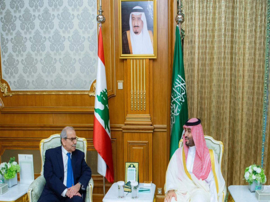  ولي العهد السعودي‬⁩ يستقبل سلام ويستعرضان العلاقات الثنائية بين البلدين ومستجدات الأوضاع في لبنان والمنطقة والجهود المبذولة تجاهها