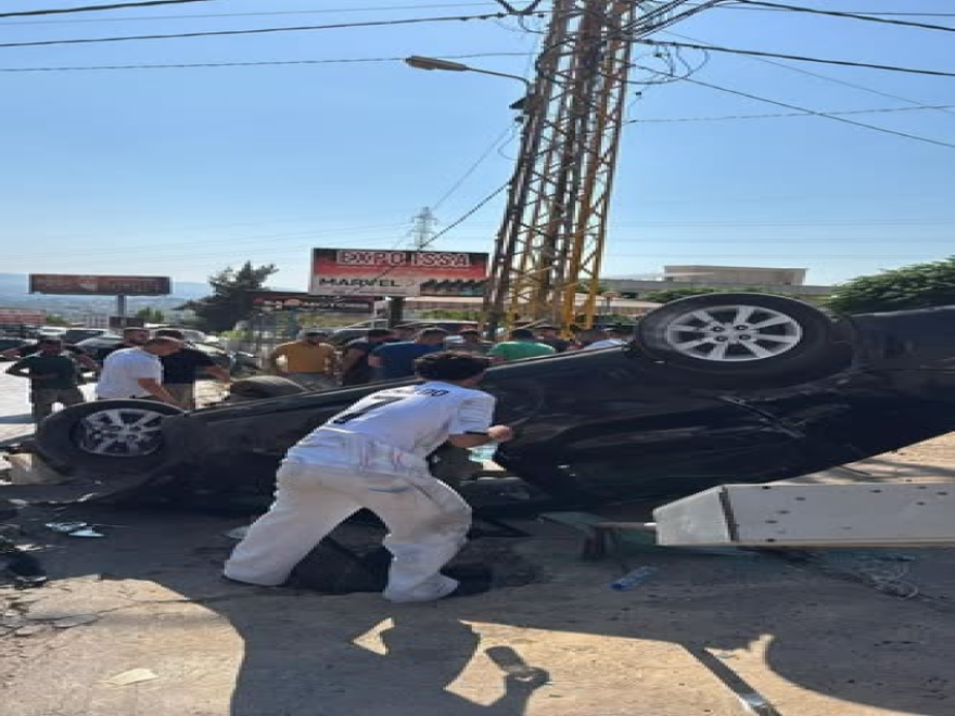 جرحى إثر حادث سير مروع عند مفرق كفرحبو على طريق عام الضنية